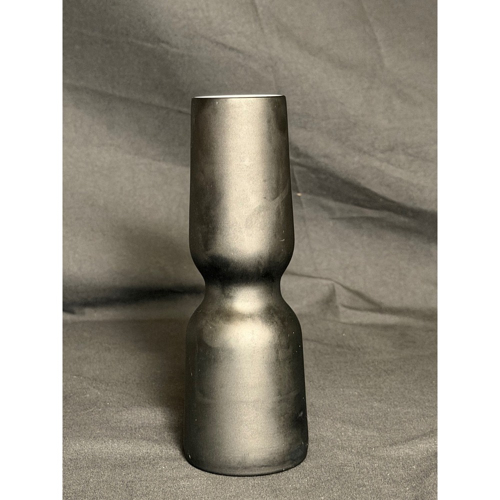 Carlo Moretti Murano Glass‎ Vase Medium Black Excellent Matte Hourglass